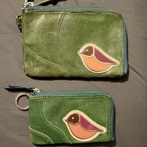 Fossil Bird Wallet Change Purse Set